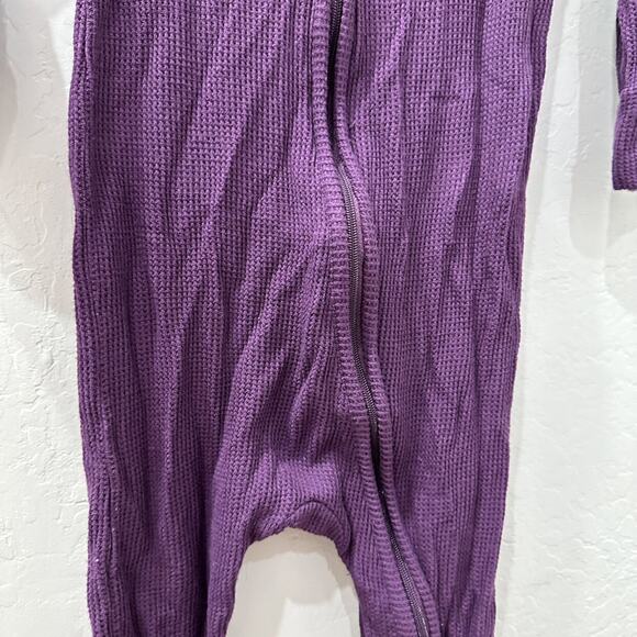 Posh Peanut Purple Waffle Footie Zipper Pajamas - Picture 3 of 8